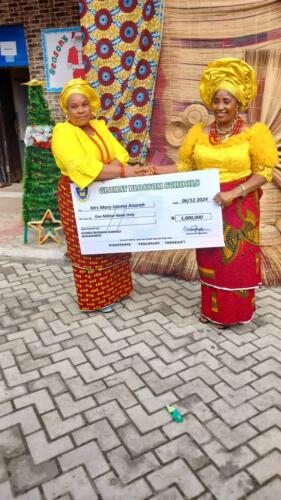 An Award giving to the Vice principal of the school by the proprietress 